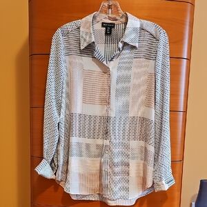 Jones New York Geometric Print Blouse